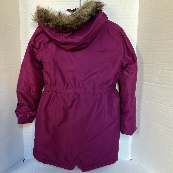 JOHN LEWIS England Girls Purple Puffer Jacket with Hoodie Size 11 - Picture 2 of 14